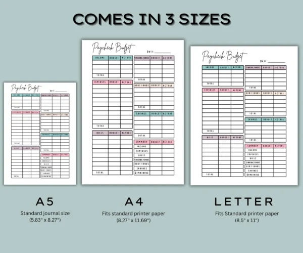 il_fullxfull.6991209399_muwg Printable Budget Planner Bundle: Finance, Savings & Debt Tracker (PDF Download A4/A5/Letter Size)